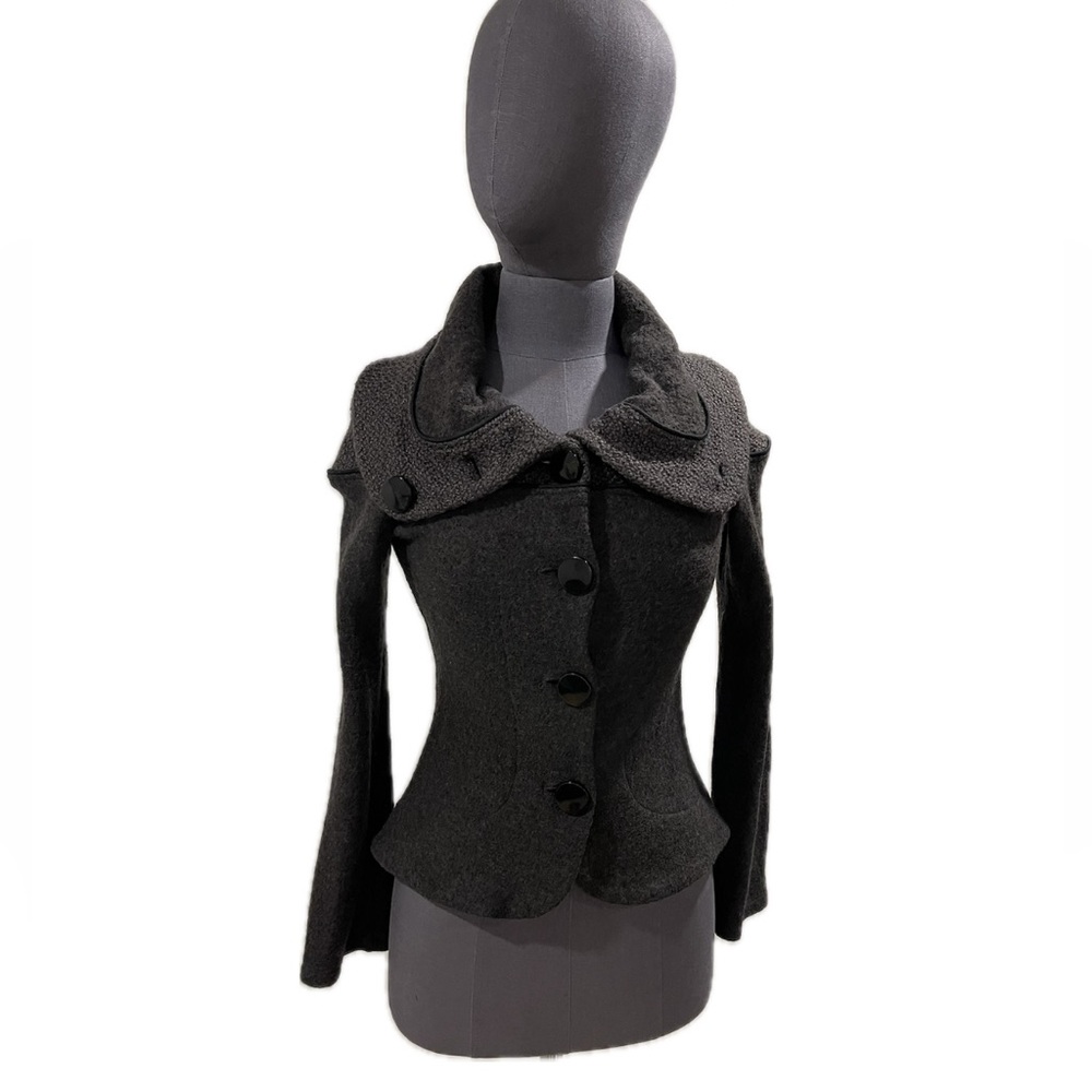 Elegant Charcoal Gray Women's Blazer